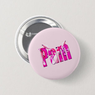 "Pam" Name Made With Australian Cockatoos, 6 Cm Round Badge