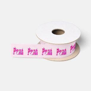 "Pam" Name Made With Australian Cockatoos, Satin Ribbon