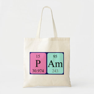 Pam periodic table name tote bag
