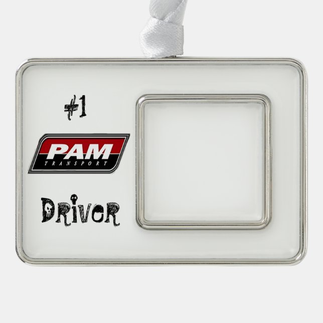 Pam Transport Silver Plated Framed Ornament (Front)