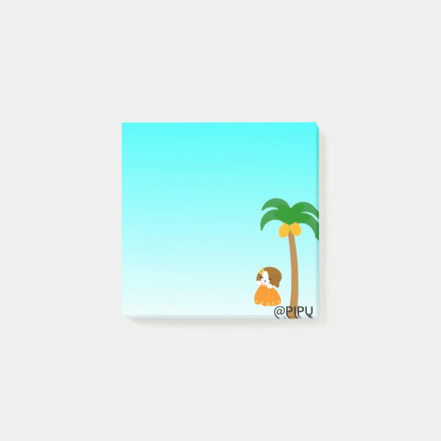 Pam tree with Pipu Post-it Notes (Front)