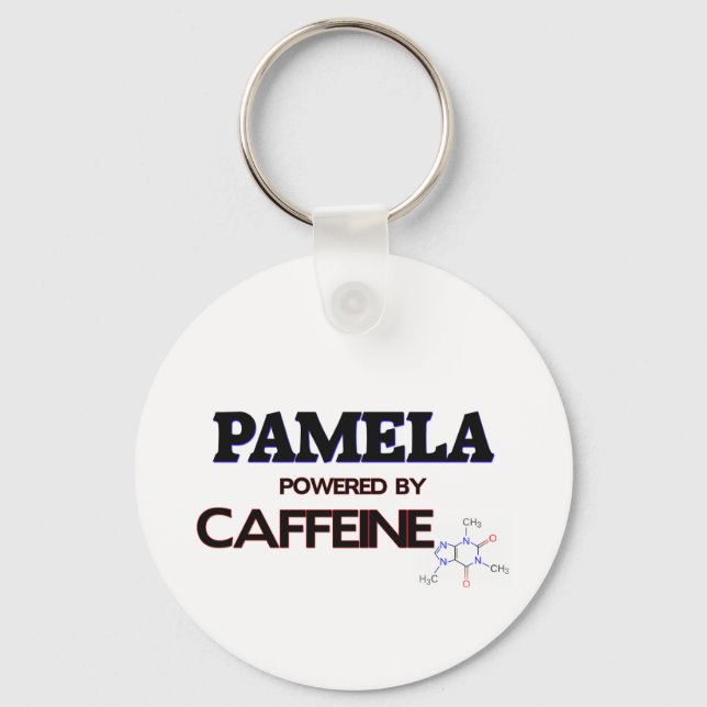 Pamela powered by caffeine key ring (Front)