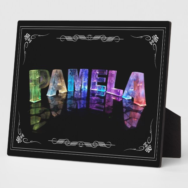 Pamela  - The Name Pamela in 3D Lights (Photograph Plaque (Side)
