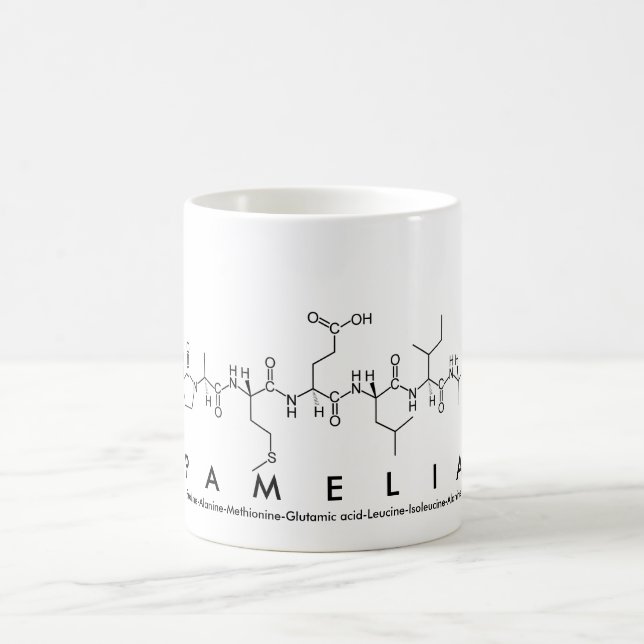 Pamelia peptide name mug (Center)