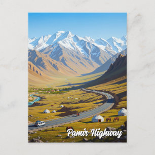 Pamir Highway Tajikistan Travel Postcard