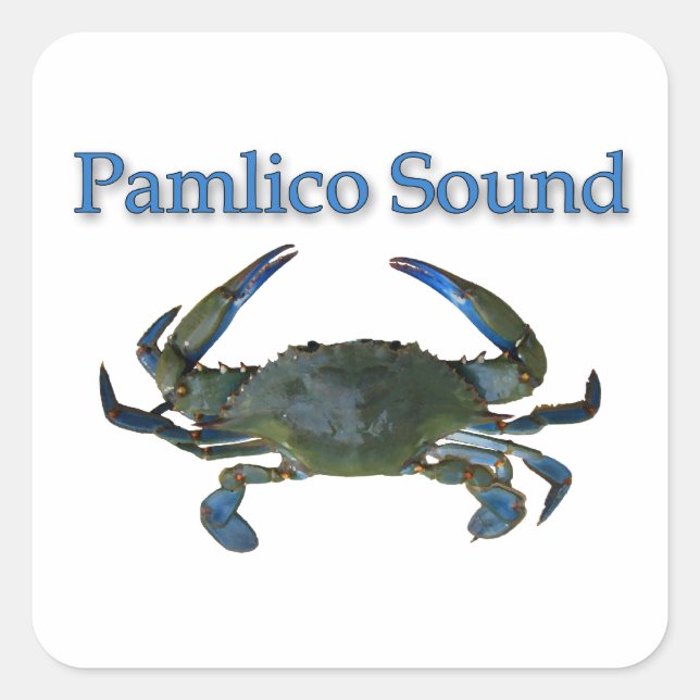 Pamlico Sound Blue Crab Square Sticker (Front)