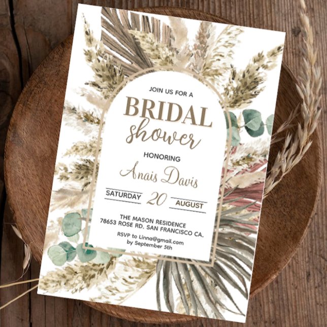  Pampas Boho Brida shower Invitation (Creator Uploaded)