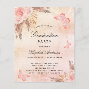 Pampas butterflies boho budget Graduation Party