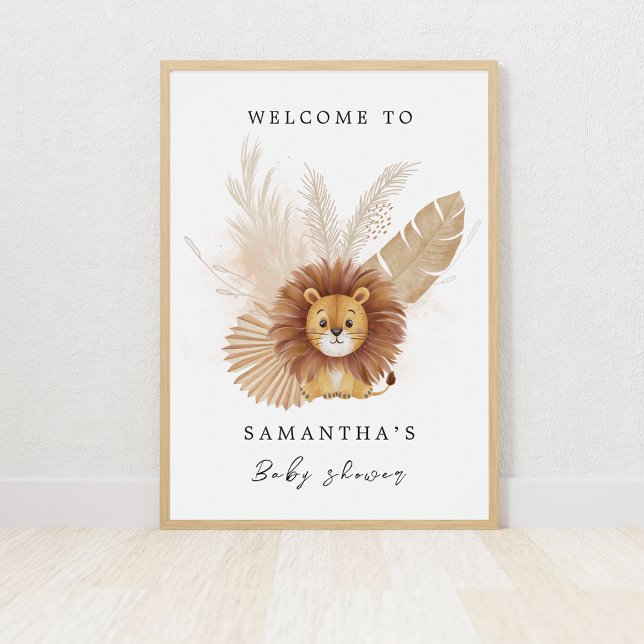 Pampas cute Lion baby shower Poster (Creator Uploaded)