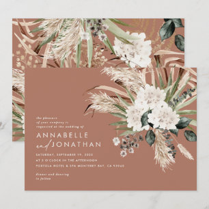 Pampas eucalyptus modern rustic terracotta wedding