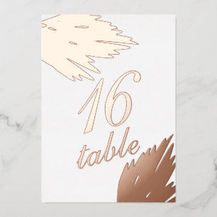 Pampas Gold Pressed  Foil Table Number