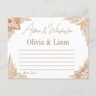 Pampas Grass Advice & Wishes Bridal Shower Card