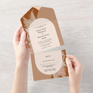 Pampas Grass and Arches Wedding Invitation