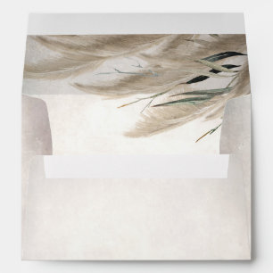 Pampas Grass and Garden Greenery Romantic Envelope