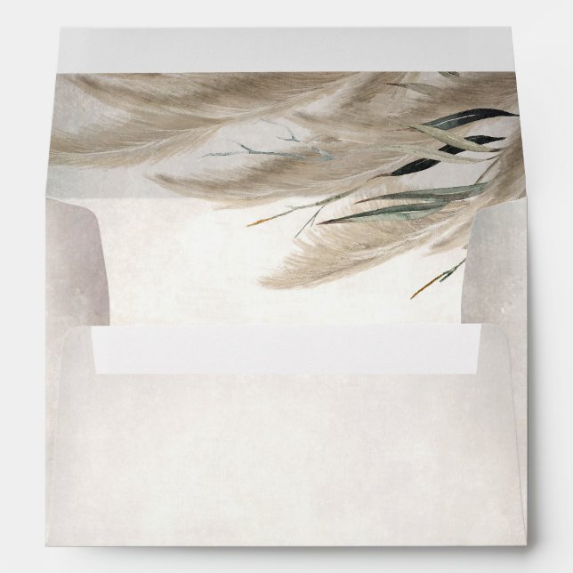 Pampas Grass and Garden Greenery Romantic Envelope (Back (Bottom))
