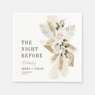 pampas grass and greenery night before napkin