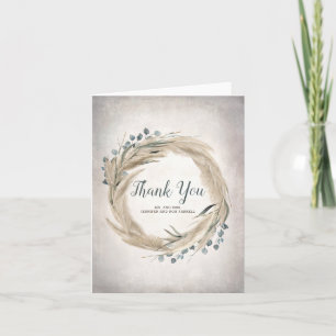 Pampas Grass and Greenery Wedding Thank You Card