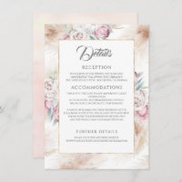 Pampas Grass and Pink King Protea Wedding Details