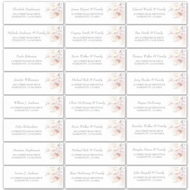 Pampas Grass Anthuriums Guest Name Address Labels (Front)