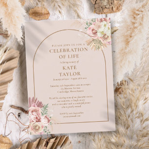 Pampas Grass Arch Celebration Of Life Funeral  Postcard