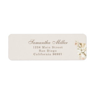 Pampas Grass Baby Girl Clothesline Baby Shower Return Address Label