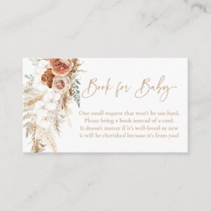 Pampas Grass Baby Shower Book Request for Baby Enclosure Card