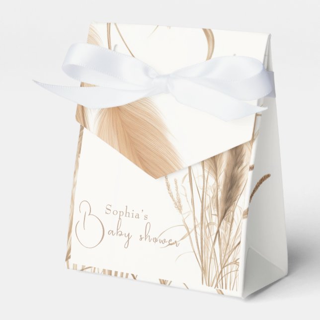 Pampas grass Baby shower  Favour Box (Front Side)