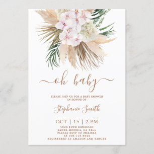Pampas Grass Baby Shower girl Invitation