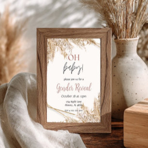 Pampas Grass Baby Shower Invitation Neutral Boho