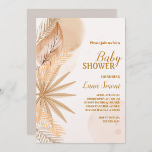 pampas grass baby shower invitations
