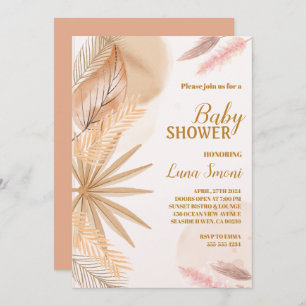 pampas grass baby shower invitations