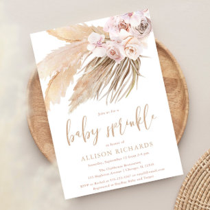 Pampas grass baby sprinkle boho bohemian desert invitation