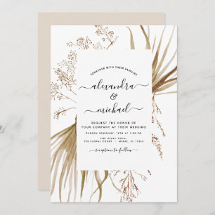 Pampas Grass Bohemian Boho Wedding Invitation