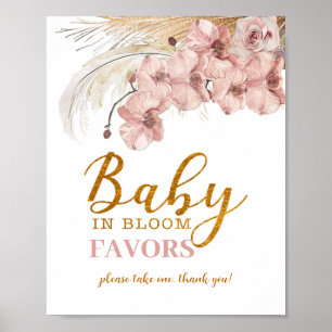 Pampas Grass Boho Baby Shower Favour Sign