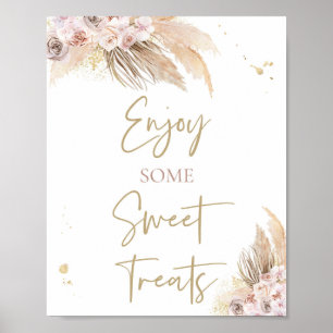 Pampas Grass Boho Baby Shower Favour Sign Decor