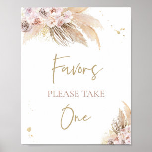 Pampas Grass Boho Baby Shower Favour Sign Decor