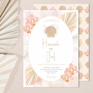 Pampas Grass Boho Beach Wedding Invitation