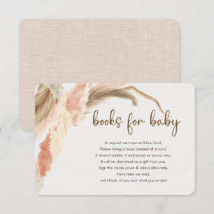 Pampas grass boho bohemian books for baby shower enclosure card