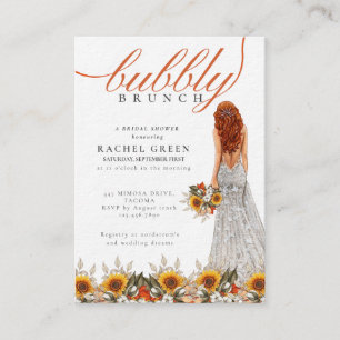 Pampas Grass Boho Bridal Bubbly Brunch Enclosure Card