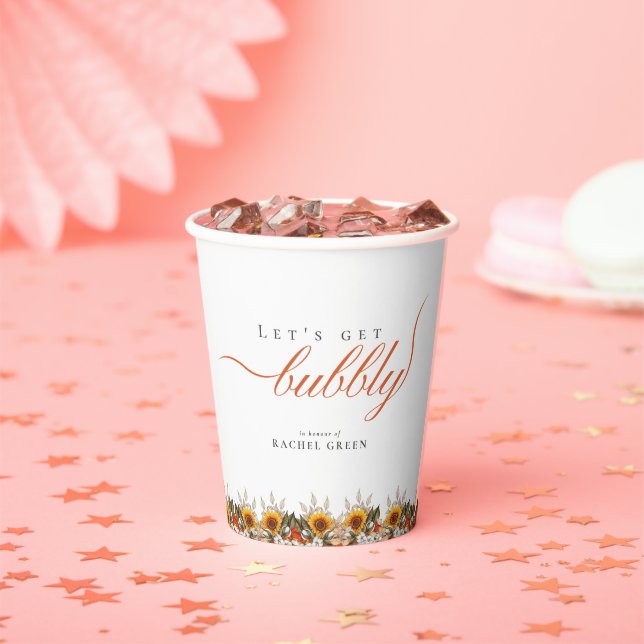 Pampas Grass  Boho Bridal Bubbly Brunch Paper Cups (Insitu)
