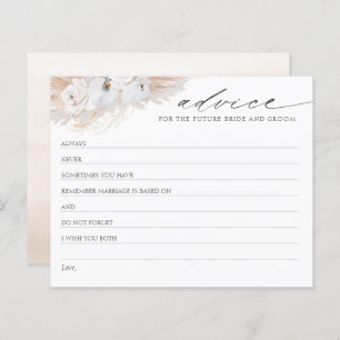 Pampas Grass Boho Bridal Shower Advice Card