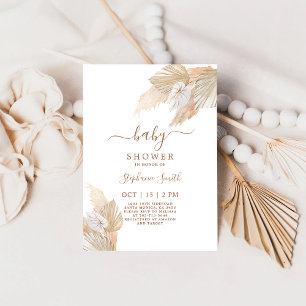 Pampas Grass Boho Chic Baby Shower Invitation