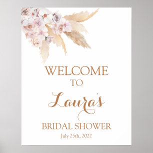 Pampas Grass Boho Chic Bridal Welcome sign