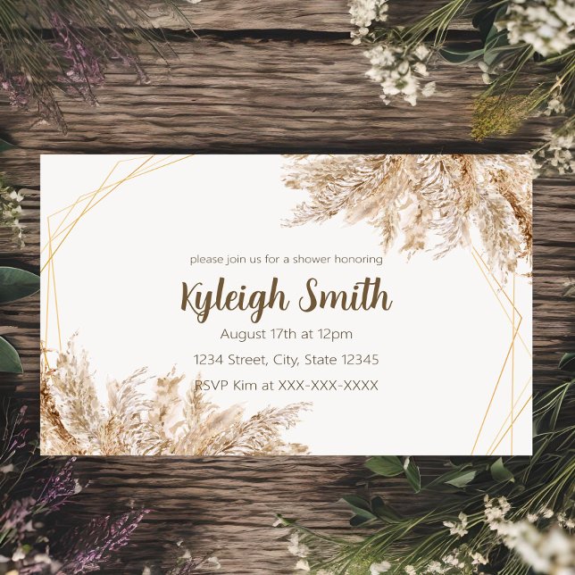 Pampas Grass Boho Chic Invitation (Creator Uploaded)