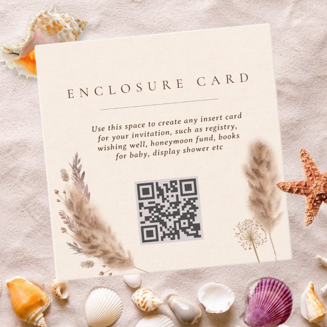 Pampas Grass Boho Elegant Wedding Enclosure Card (Creator Uploaded)
