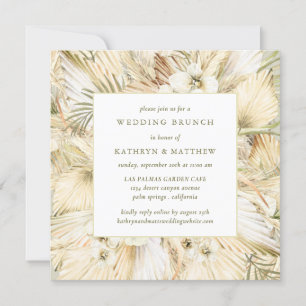Pampas Grass Boho Floral Post Wedding Brunch Invitation