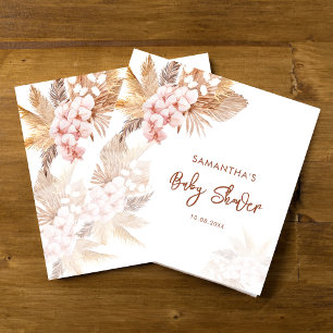 Pampas Grass Boho Girl Baby Shower Napkin