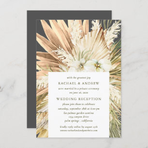 Pampas Grass Boho Post Wedding Reception Only Invitation
