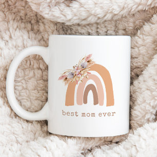 Pampas Grass Boho Rainbow Best Mum Ever Coffee Mug