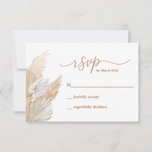 Pampas Grass Boho RSVP card